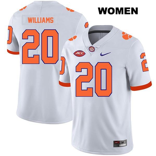 Women's Clemson Tigers #20 LeAnthony Williams Stitched White Legend Authentic Nike NCAA College Football Jersey DOA4746WF